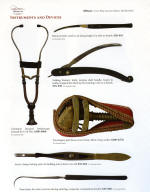 Civil War medicine instruments, stethoscope, tourniquet, bistoury