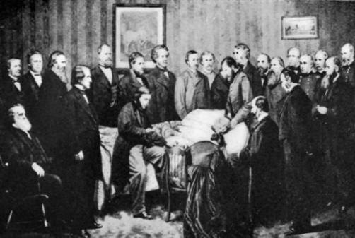 Image result for John H. Littlefield engraving "Deathbed of Lincoln