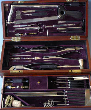 Hernstein, N.Y., Civil War, U.S.Army Hosp. Dept. three tier surgical operating set, 1865